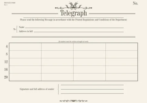 Telegraph form. Stock Illustration