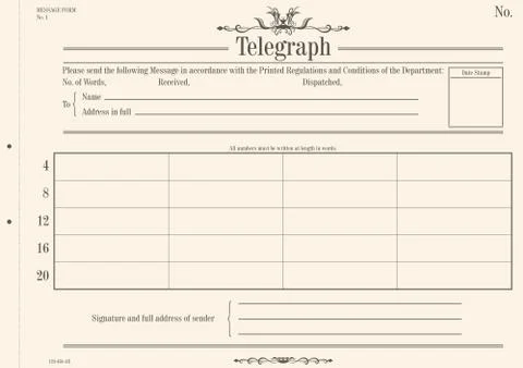 Telegraph form. Stock Illustration