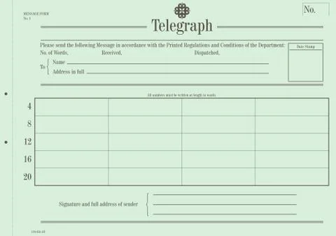 Telegraph form. Illustrazione stock