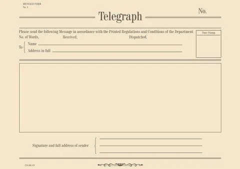 Telegraph form. Stock Illustration