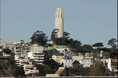 Telegraph Hill &amp; Flags Stock-Footage 820691