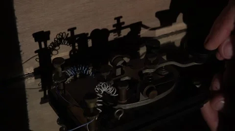 Telegraph, key pad shadow Stock Footage 46395249