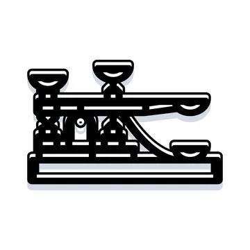 Telegraph key sending morse code communication signal Stock-Illustration