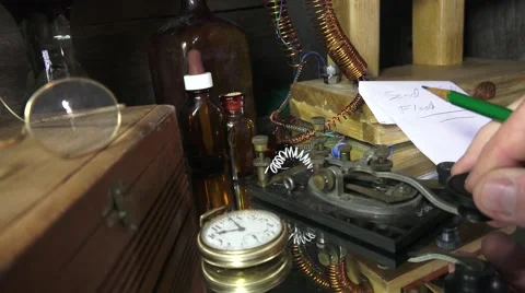 Telegraph key, sending telegram message Stock Footage 53618252