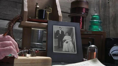 Telegraph office and operator Stock-Footage 45989133