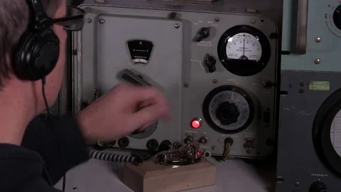 Telegraph operator urgent message Stock Footage 84021750