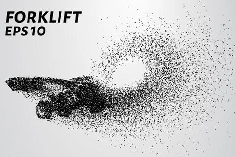 Telehandler of the particles. The telehandler consists of small circles. Stock Illustration