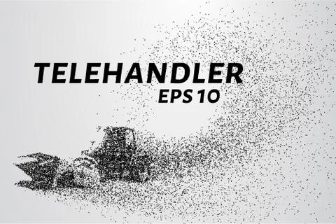 Telehandler of the particles. Telehandler crumbles into small circles and dot Stock Illustration