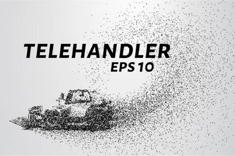 Telehandler of the particles. Telehandler crumbles into small circles and dot Stock Illustration