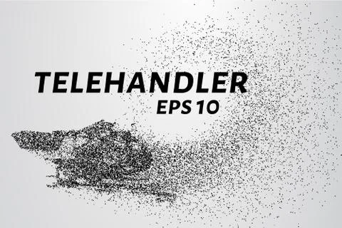 Telehandler of the particles. Telescopic loader consists of circles and point Stock Illustration