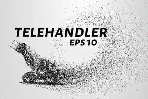 Telehandler of the particles. Telescopic loader consists of circles and point Stock Illustration