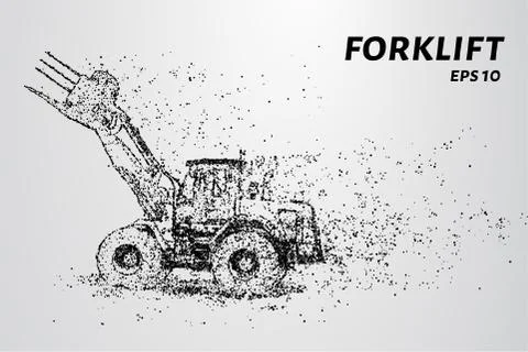 Telehandler of the particles. Telescopic loader consists of circles and point Stock Illustration