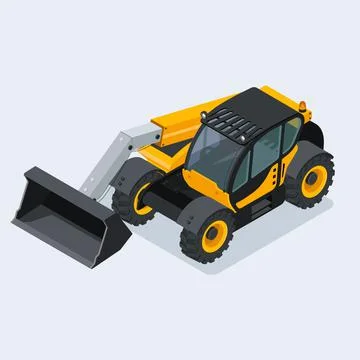 Telehandler, telescopic handler, hydraulic lifting Stock Illustration