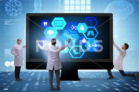 Telehealth concept with doctor doing remote check-up Stock Photos