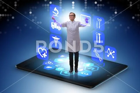 Telehealth concept with doctor doing remote check-up Stock Photos