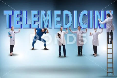 Telehealth concept with doctor doing remote check-up Stock Photos