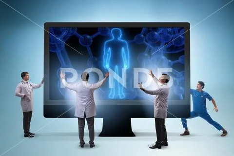 Telehealth concept with doctor doing remote check-up Stock Photos