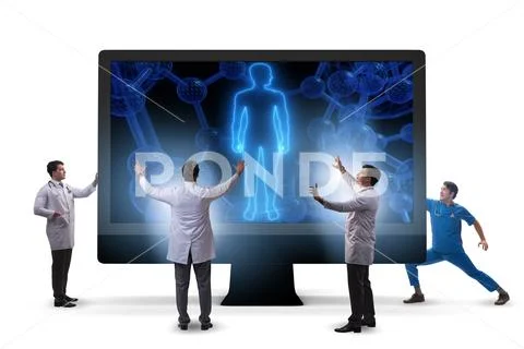 Telehealth concept with doctor doing remote check-up Stock Photos