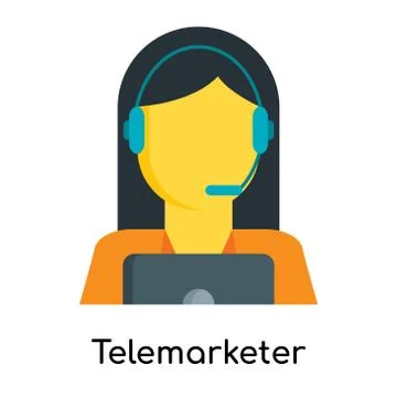 Telemarketer icon isolated on white background Illustrazione stock gratuita