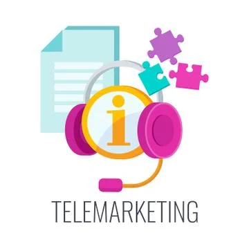 Telemarketing flat vector icon. Cold calling. Outbound marketing. Stock Illustration