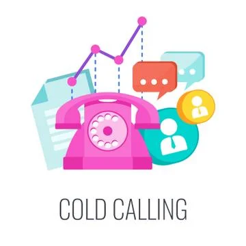 Telemarketing flat vector icon. Retro telephone, list of potential customers Illustrazione stock