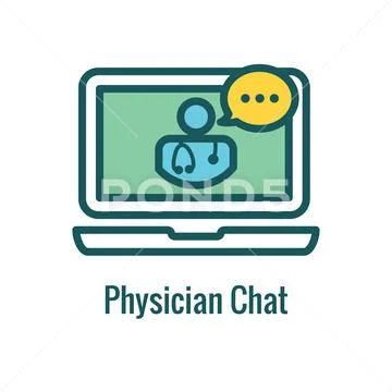 Telemedicine abstract idea W icons illustrating remote health and software Stock Illustration