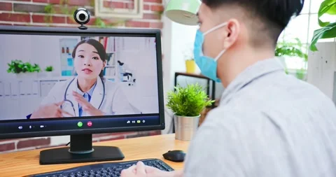 Telemedicine concept with computer Stock Footage 131700695