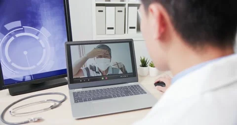 Telemedicine concept on laptop Video stock 139447853