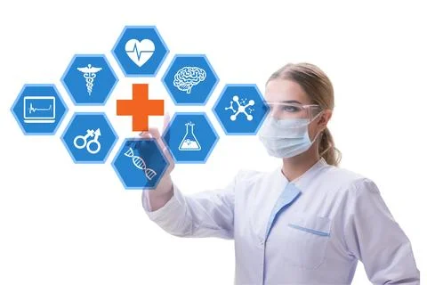 Telemedicine concept with medical elements Stock Photos