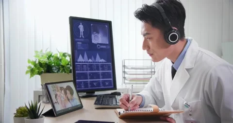 Telemedicine concept on webcam Video stock 138971505