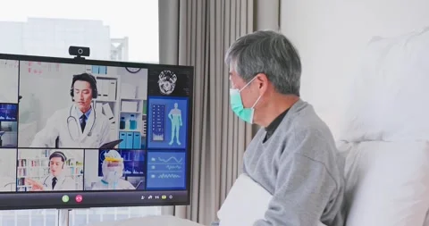 Telemedicine concept with webcam Stock Footage 147369971