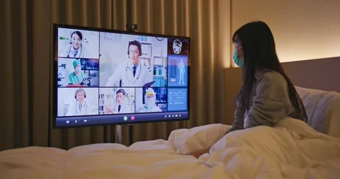 Telemedicine concept with webcam Video stock 147369978