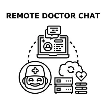 Telemedicine consulting patient data using ai chatbot service Illustrazione stock