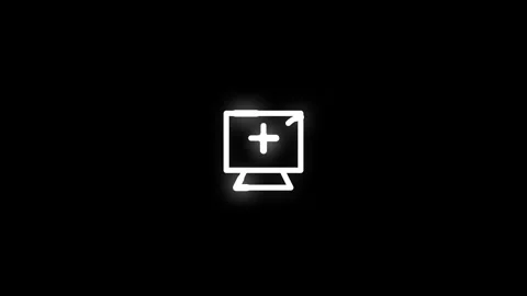 Telemedicine Line Icon Animation Loop Black Background Stock-Footage 341542138