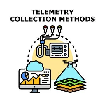Telemetry data collection methods for remote monitoring Stock Illustration