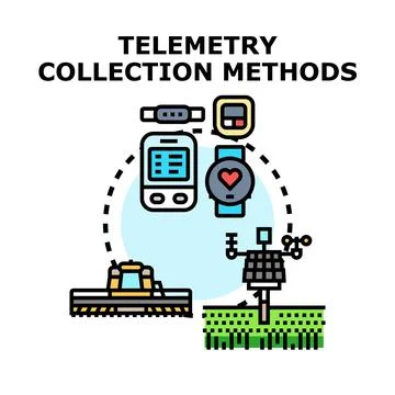 Telemetry data collection methods using modern technology Stock Illustration