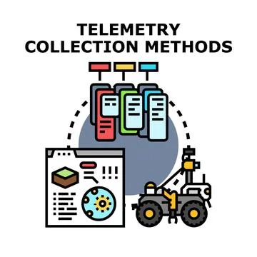 Telemetry data collection methods vector concept Stock Illustration