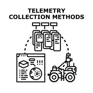 Telemetry data collection methods vector concept Stock Illustration