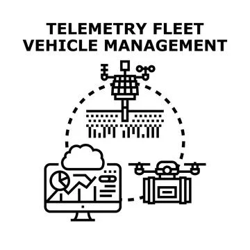 Telemetry fleet vehicle management system monitoring data イラスト素材