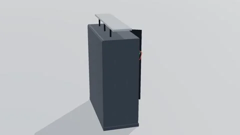 Telemetry rack ground station 3d loop white background 3D animation seamless Stock Footage 341849504