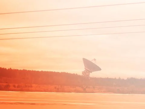 Telemetry radar during sunset background Stock Photos