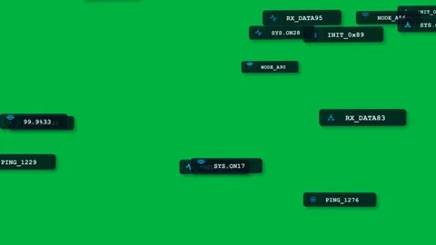 Telemetry sending tags NODE_A60 drifting, updating, settling on transparent Video stock 333907859
