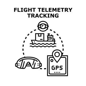 Telemetry tracking data for cargo logistics and global navigation Stock Illustration