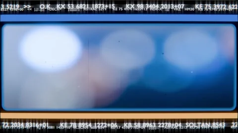 Telemetry updating causing rounded panel moving bokeh, orange bar and specks on Stock Footage 340268309