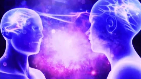 Telepathy hypnosis brain waves meditation background HD loopable video Stock Footage 240690446