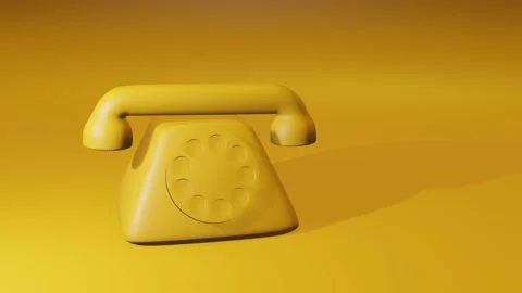 Telephone 3D render on saffron color Stock Footage 137533336
