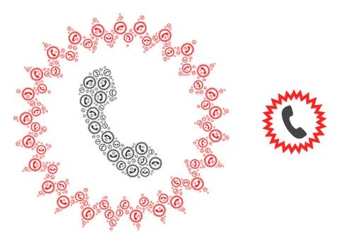 Telephone Alert Recursion Mosaic of Self Icons Illustrazione stock