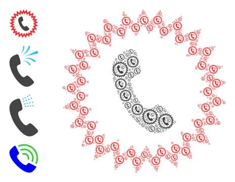 Telephone Alert Recursive Composition of Self Icons Illustrazione stock