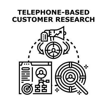 Telephone based customer research vector concept Stock Illustration