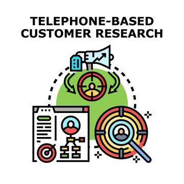 Telephone based customer research vector concept Stock Illustration